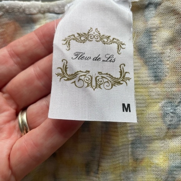 Flew De Lis Boho Animal Print Lace Blouse – Size Medium - Picture 8 of 12